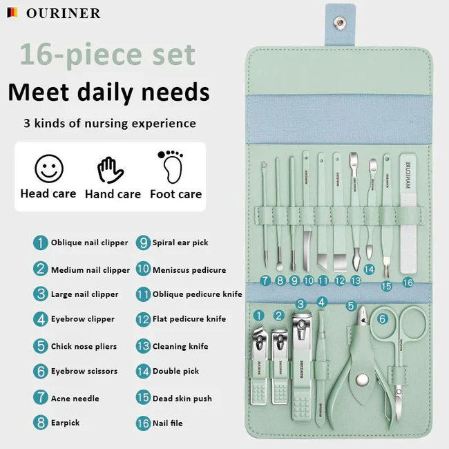 Portable 16 pcs Manicure Kit - Image 5
