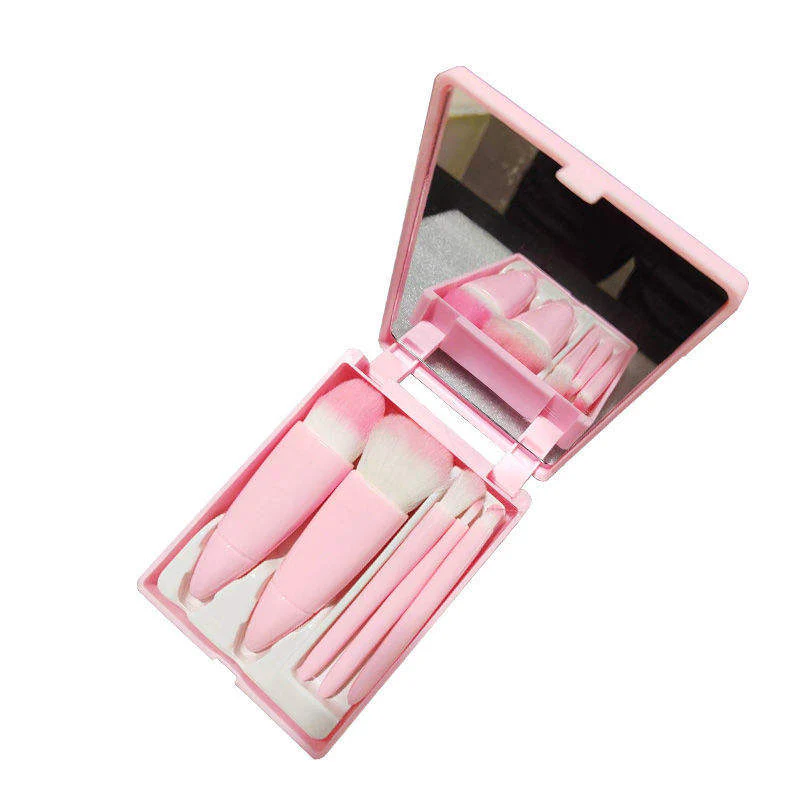 Portable Cosmetic Brush With Mirror - Image 5