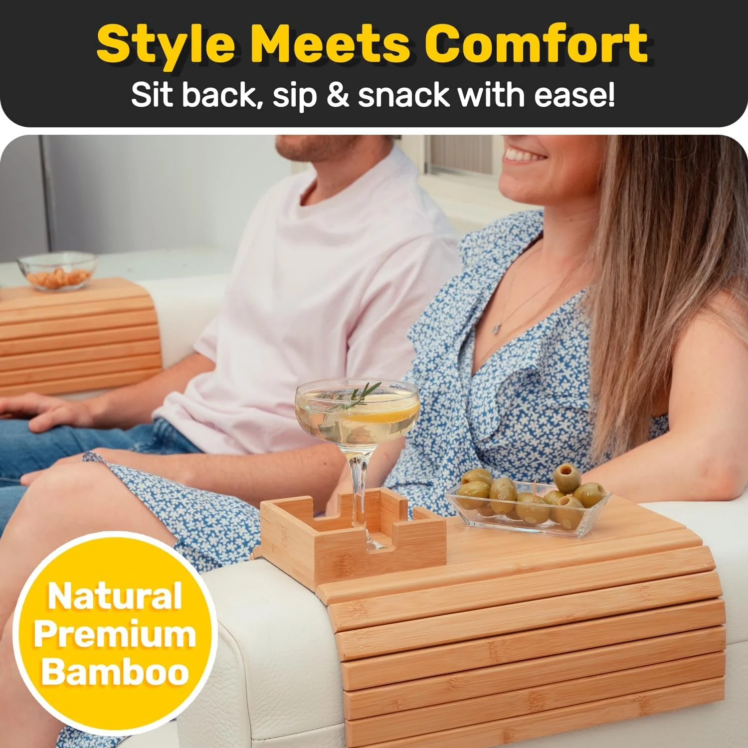 Portable Sofa Arm Tray Table for Couch - Image 2