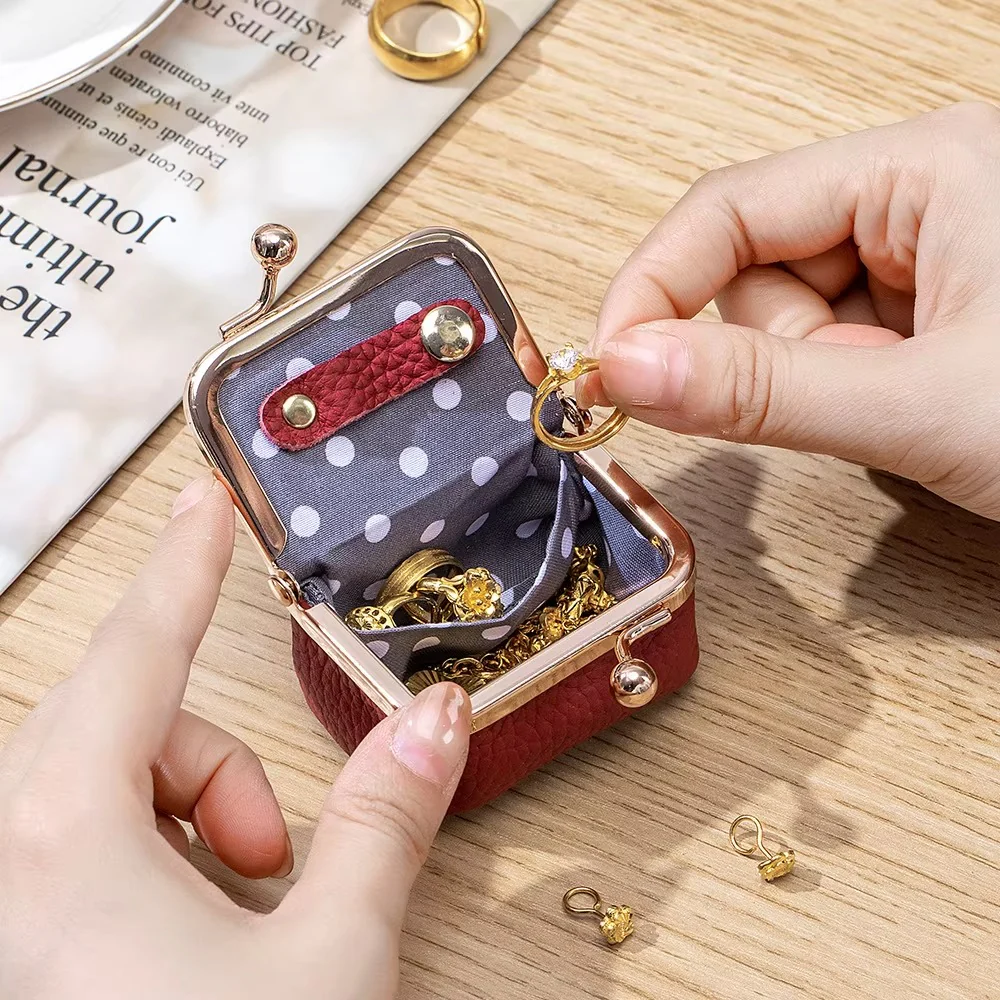 Portable Vintage-Inspired Genuine Leather Jewelry Case - Image 2