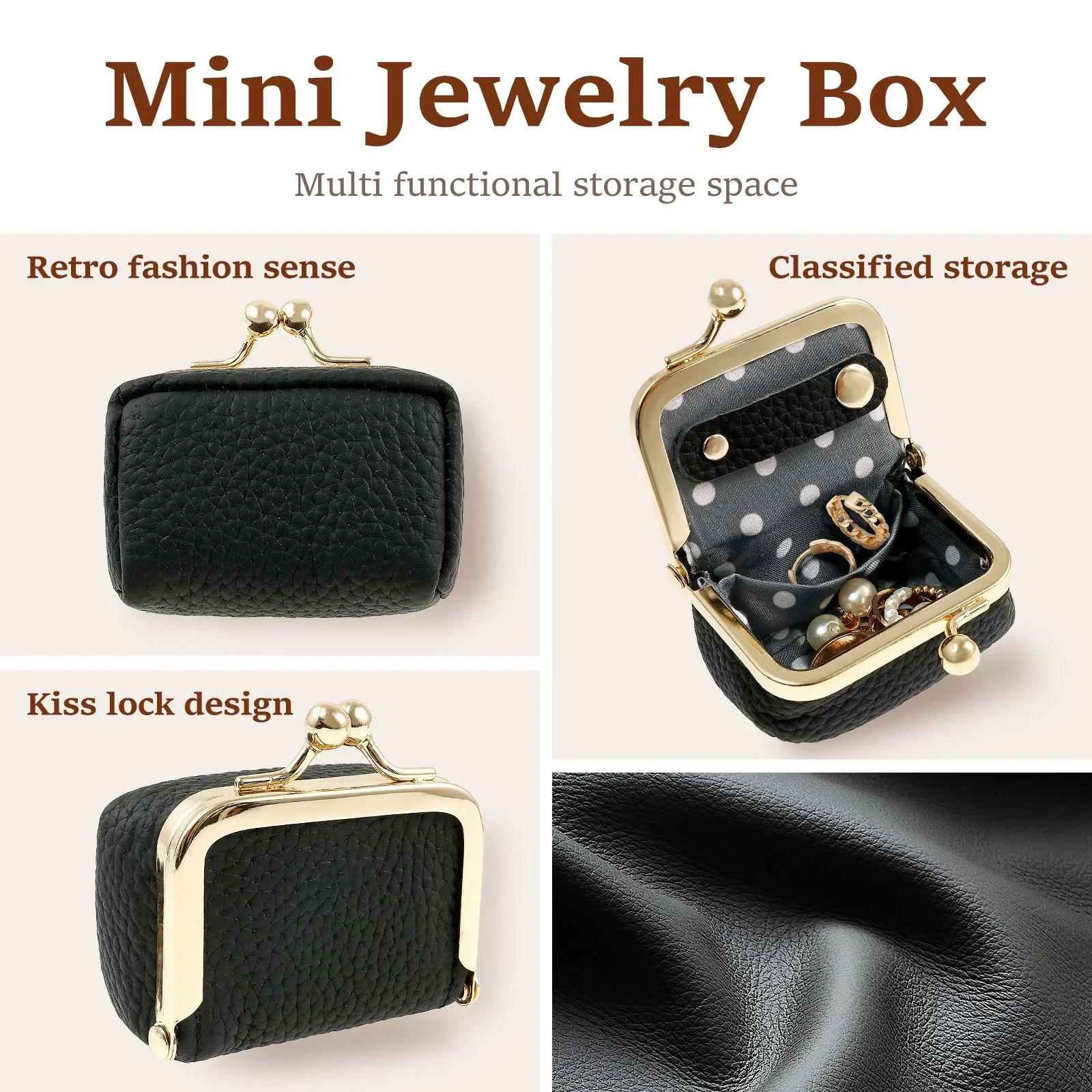 Portable Vintage-Inspired Genuine Leather Jewelry Case - Image 6