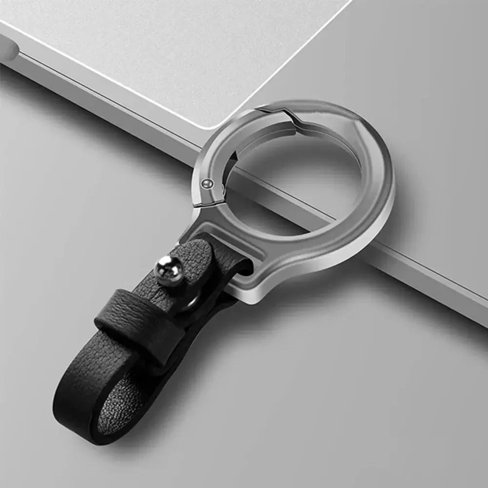 Portable Zinc Alloy Leather Keychain - Image 2