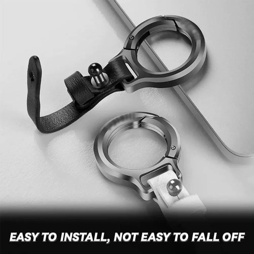 Portable Zinc Alloy Leather Keychain - Image 4