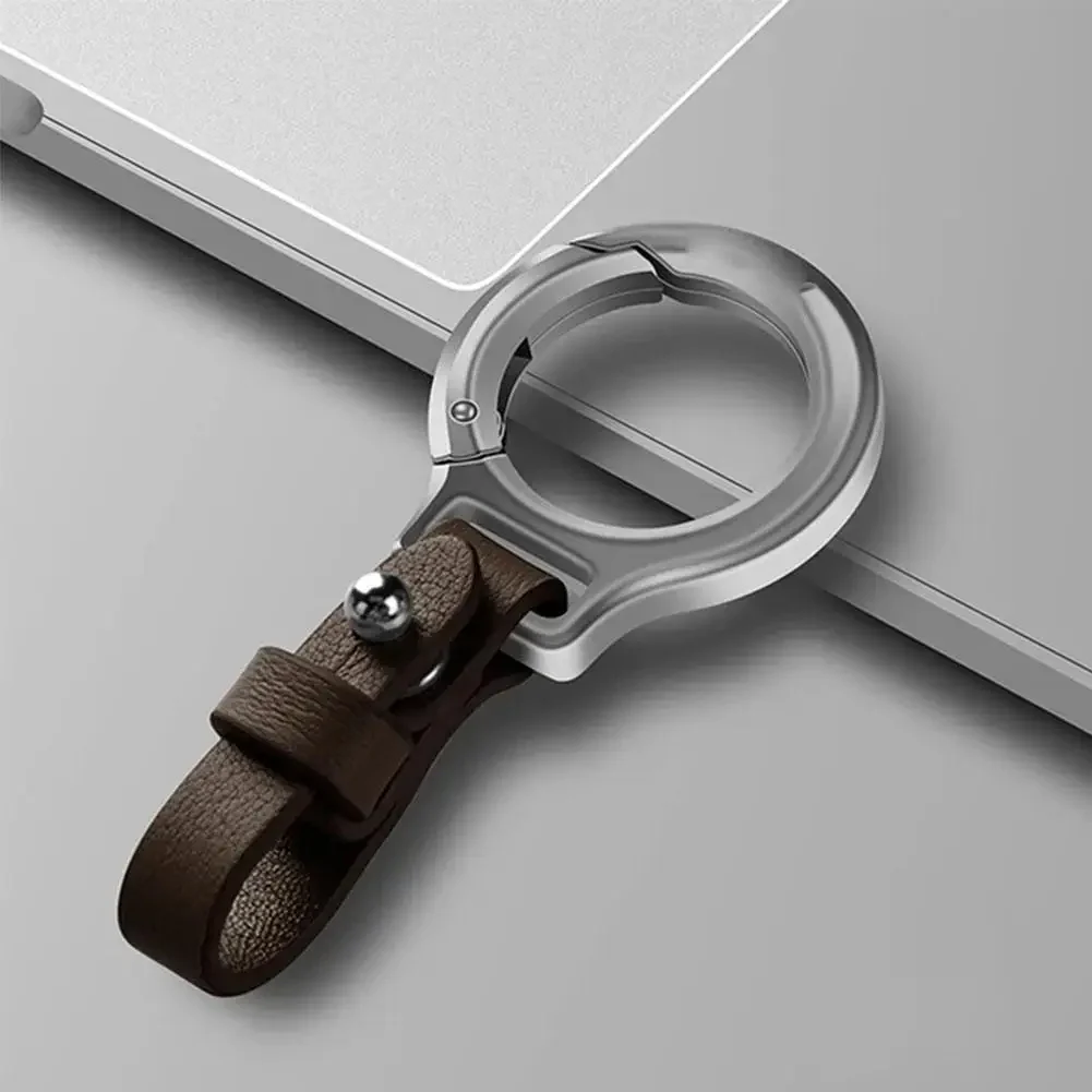 Portable Zinc Alloy Leather Keychain - Image 6