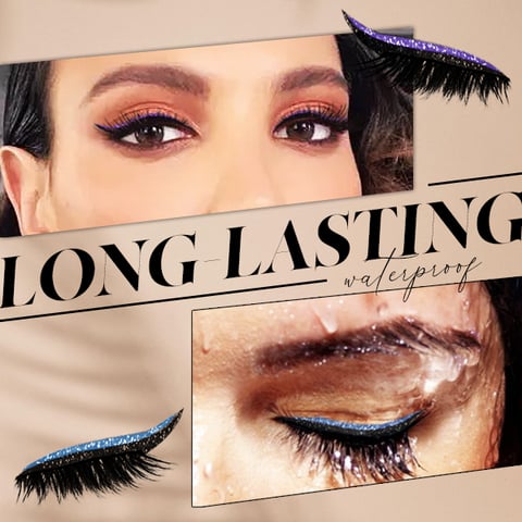 REUSABLE SELF-ADHESIVE EYELASH STICKERS WITH GLITTER (PAIR OF 4) - Image 2