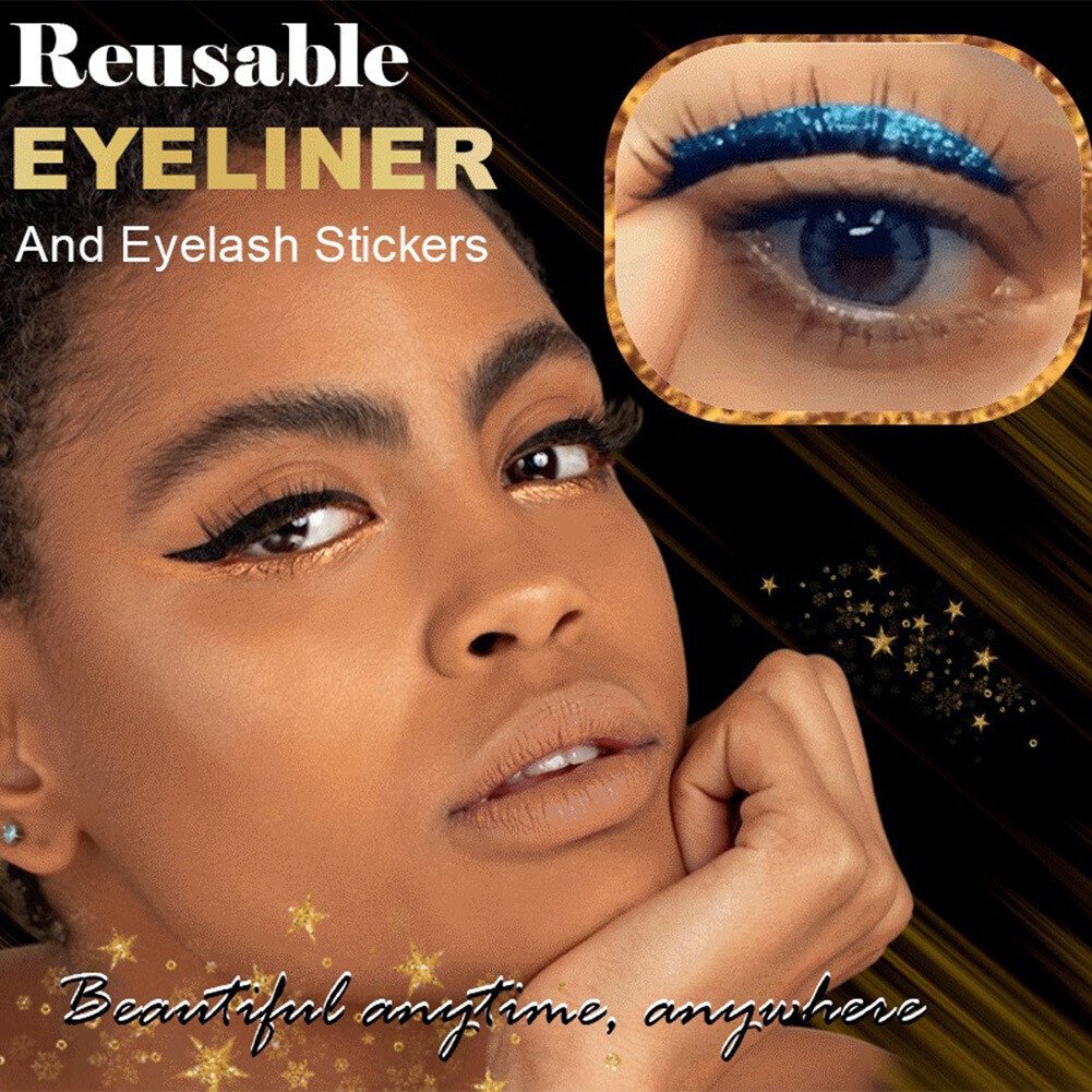 REUSABLE SELF-ADHESIVE EYELASH STICKERS WITH GLITTER (PAIR OF 4) - Image 3