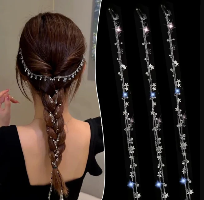 Silver Moon Star Tassel Hair - Image 2