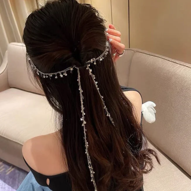 Silver Moon Star Tassel Hair - Image 3