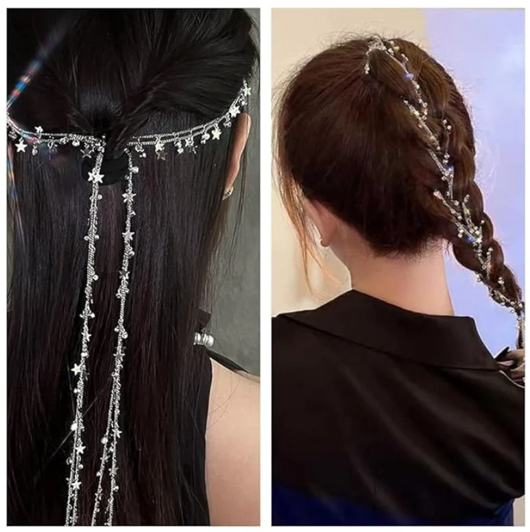 Silver Moon Star Tassel Hair - Image 6