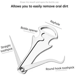 Stainless Steel Bottle Opener and Folding Toothpick - Image 3