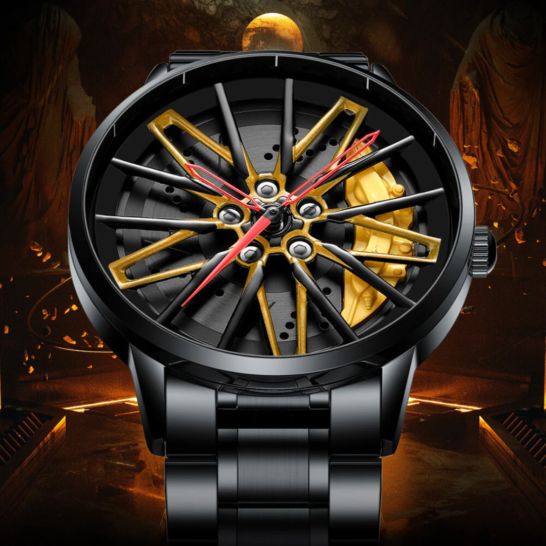 Stainless Steel Wheel Quartz Wristwatch - Image 3