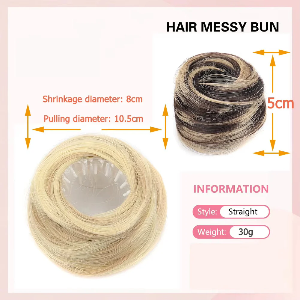 Synthetic Mini Claw Clip in Messy Hair Bun Donut - Image 5