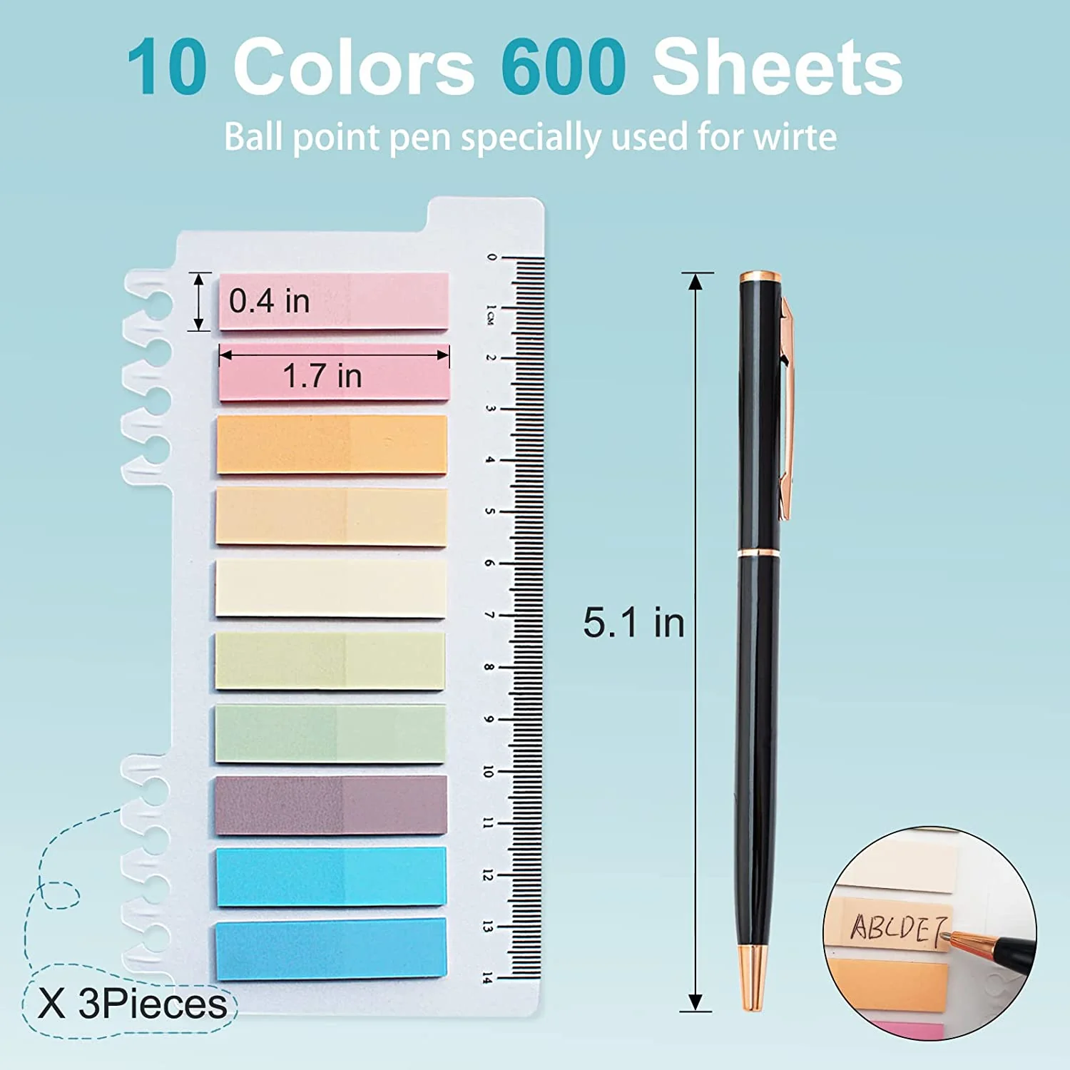 Tabs with Ruler Transparent Sticky Notes - Image 2