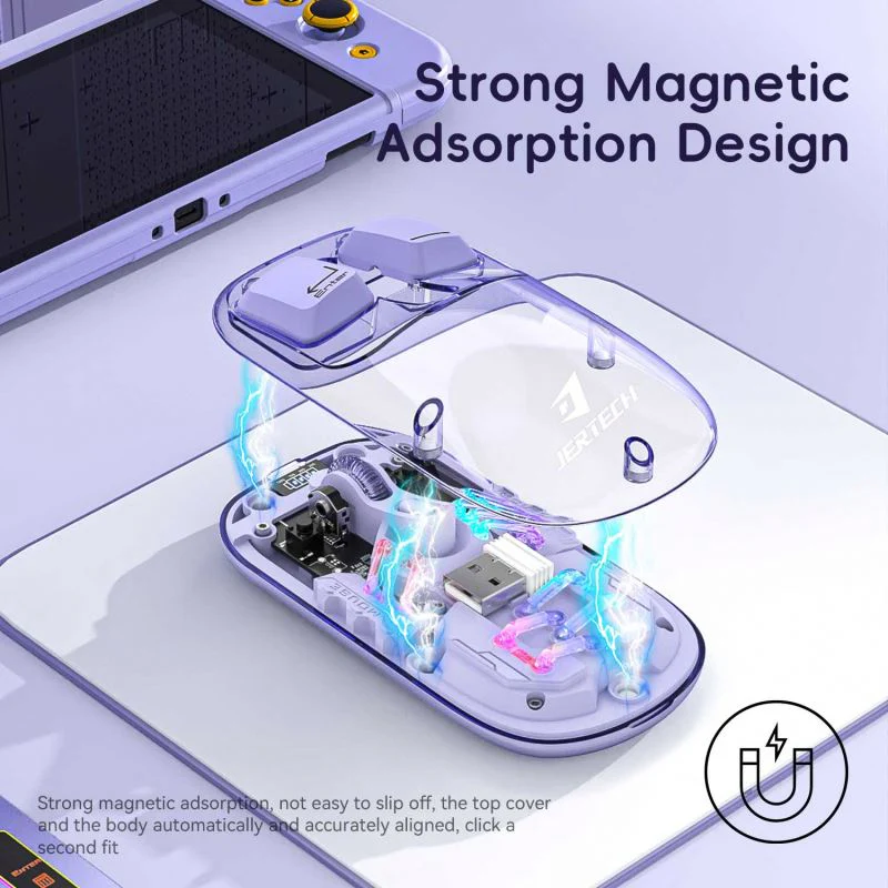 Transparent Dual-mode Rechargeable BT Wireless Mouse - Image 4