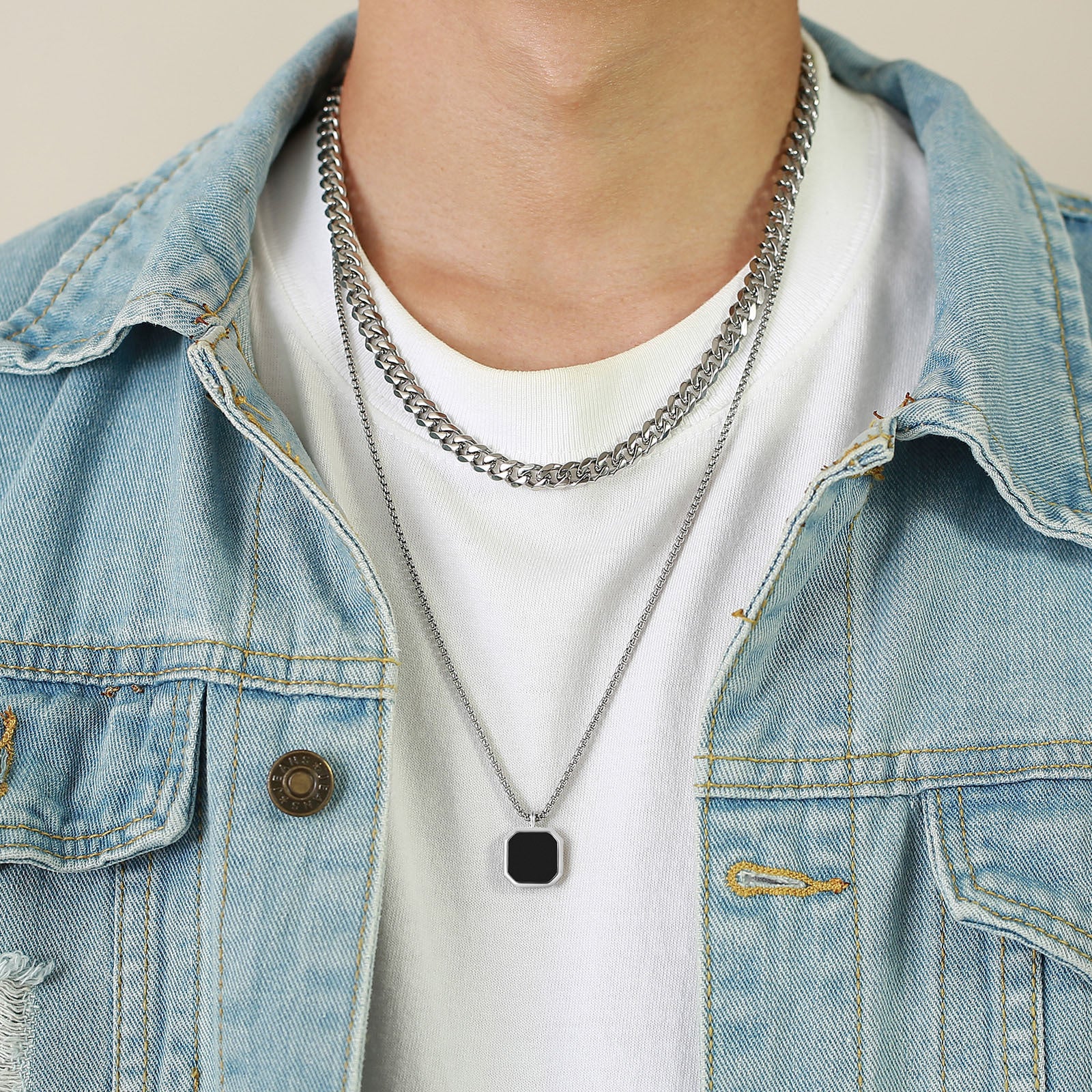 Vintage Fashion Cool Cuban Box Chain - Image 2