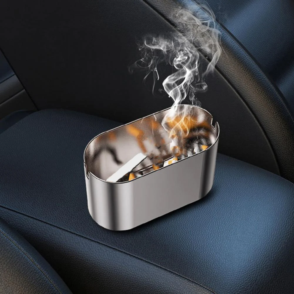 Windproof Car Ashtray With Blue LED Light - Image 3