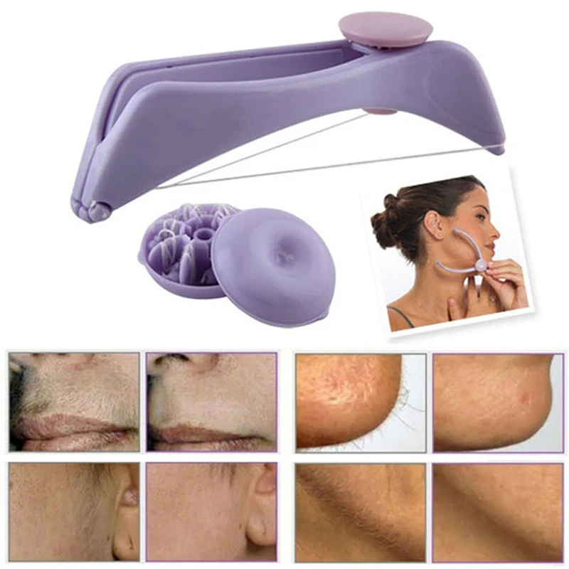 Women Hair Removal Epilator Mini Facial Hair Remover Spring Threading Face - Image 3