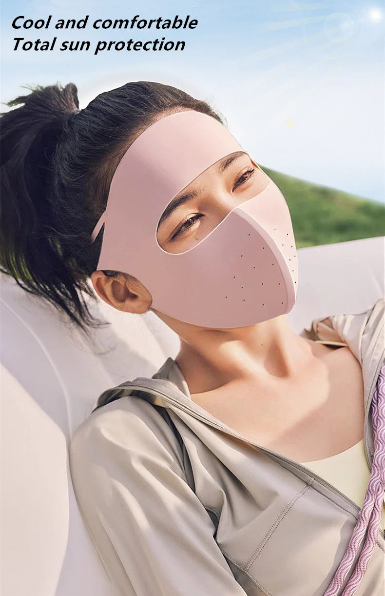 Women Summer Protection Breathable Forehead Full Face Mask - Image 2