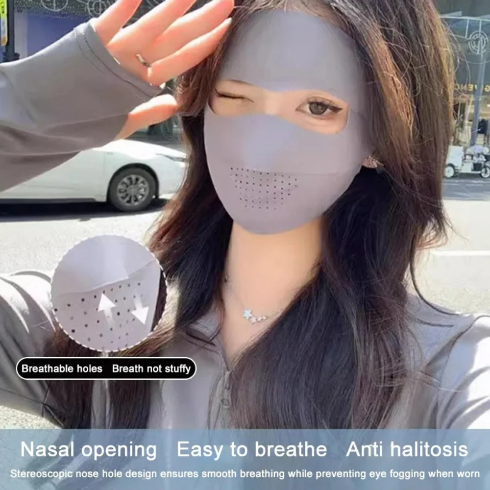 Women Summer Protection Breathable Forehead Full Face Mask - Image 3