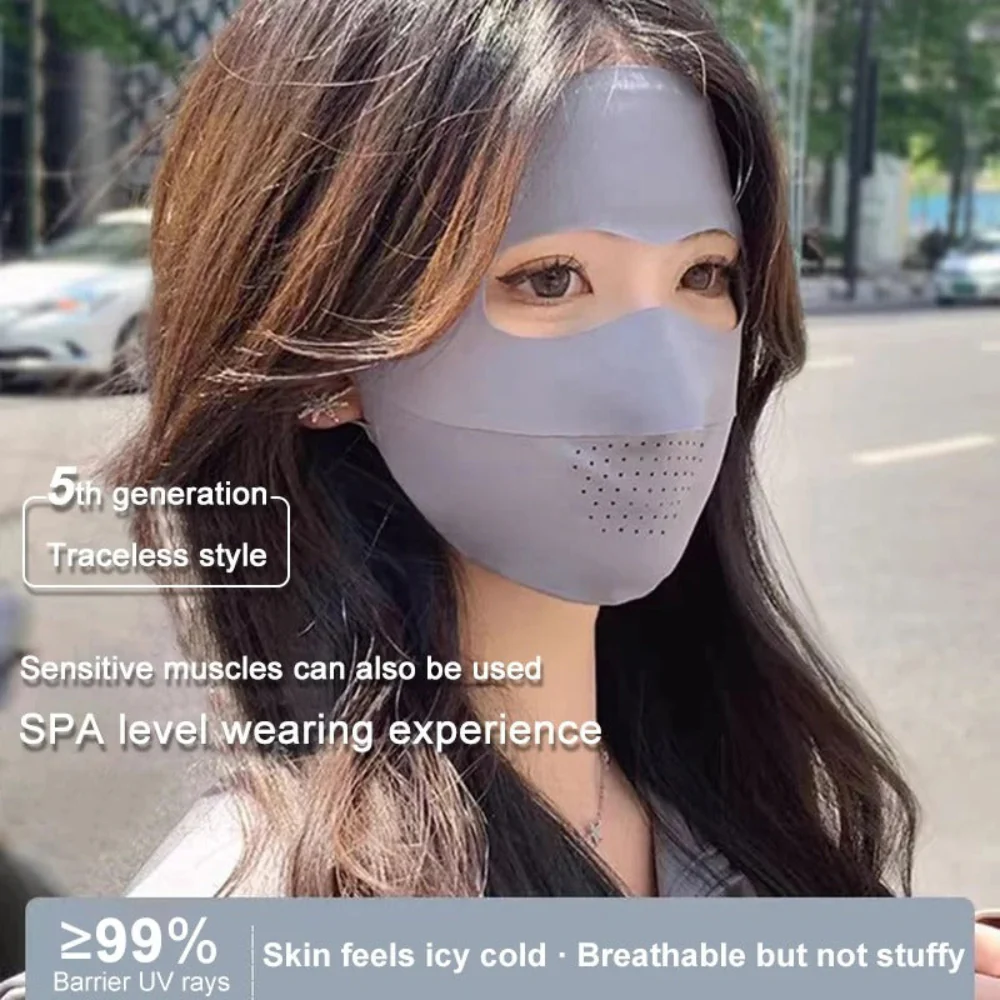 Women Summer Protection Breathable Forehead Full Face Mask - Image 4