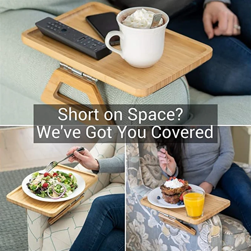 Wooden Sofa Arm Tray for Home - Image 2